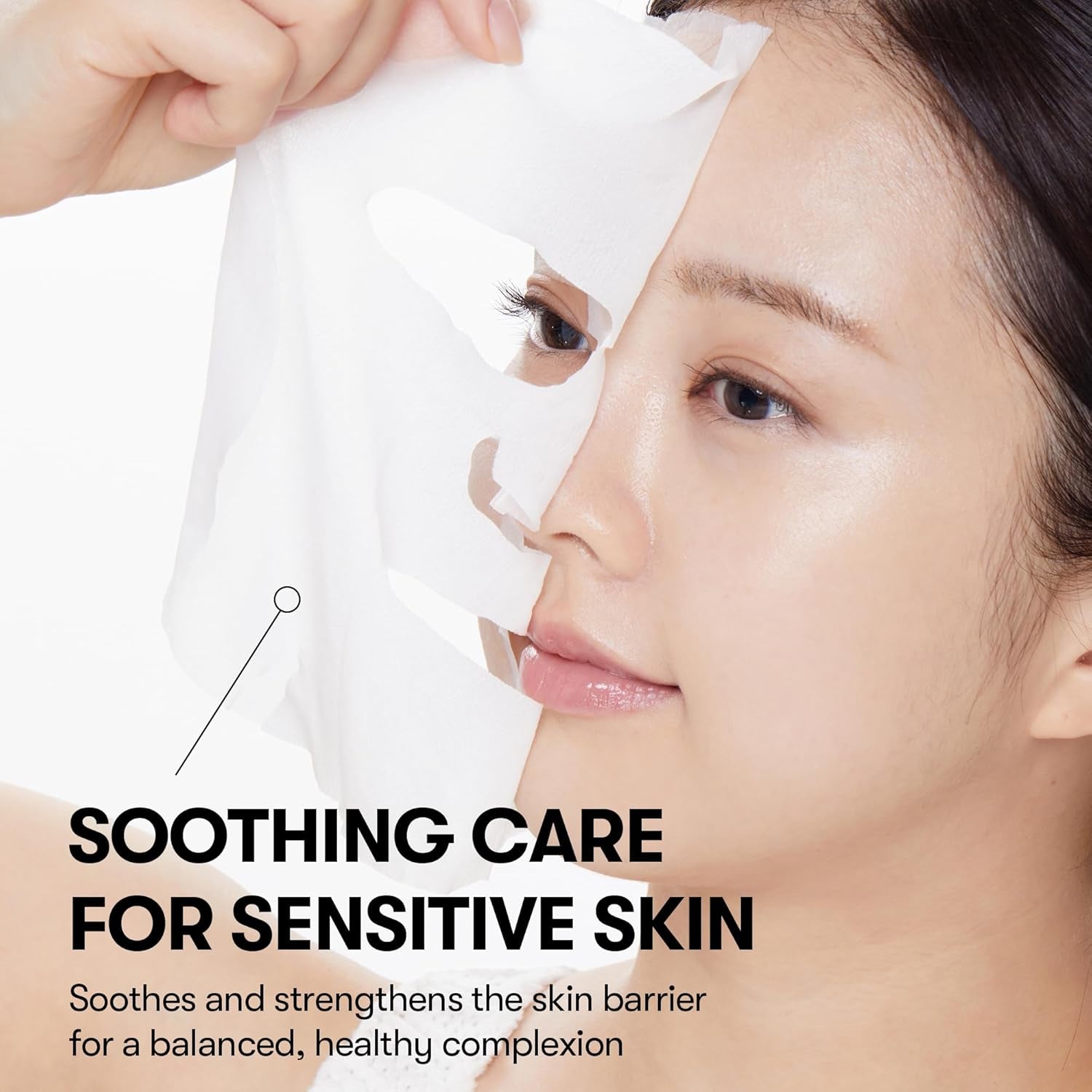 CICA Daily Soothing Mask 30 Sheets, Centella Asiatica & Hyaluronic Acid for Moisturizing & Hydrating, Instant Calm & Glow, Skin Softening Facial Mask, Korean Face Mask