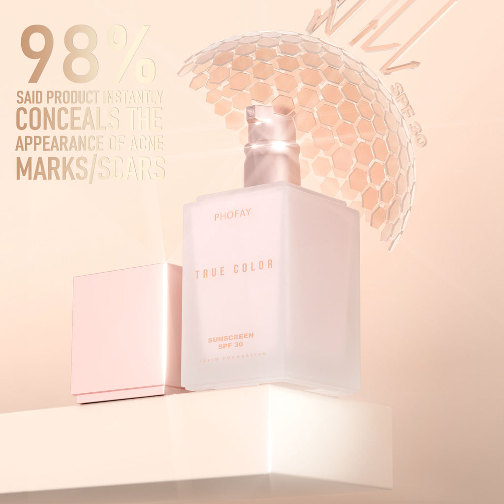 Matte Sunscreen Liquid Foundation SPF 30 – Full Coverage & Sun Protection